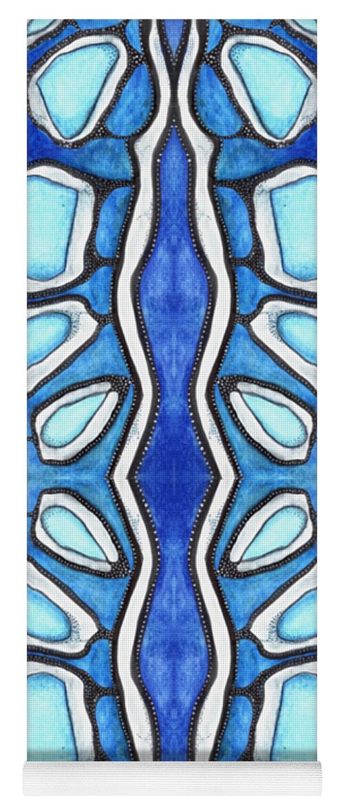 Blue Yoga Mat featuring the painting Australian Blue Cracker #1 by Misty Morehead