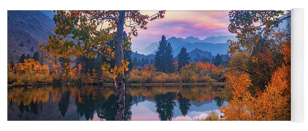 Reflections Yoga Mat featuring the photograph Autumn Haze #1 by Tassanee Angiolillo