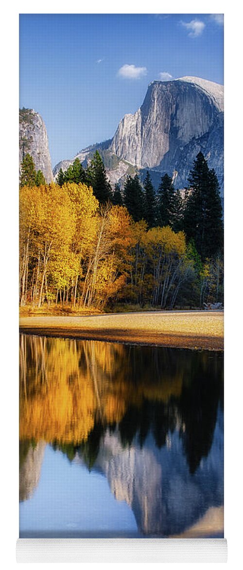 Yosemite Yoga Mat featuring the photograph Autumn Reflections #1 by Anthony Michael Bonafede