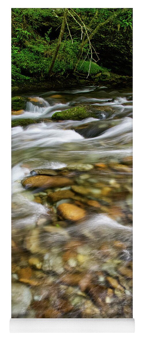 Little River Yoga Mat featuring the photograph Cascades On Little River #1 by Phil Perkins