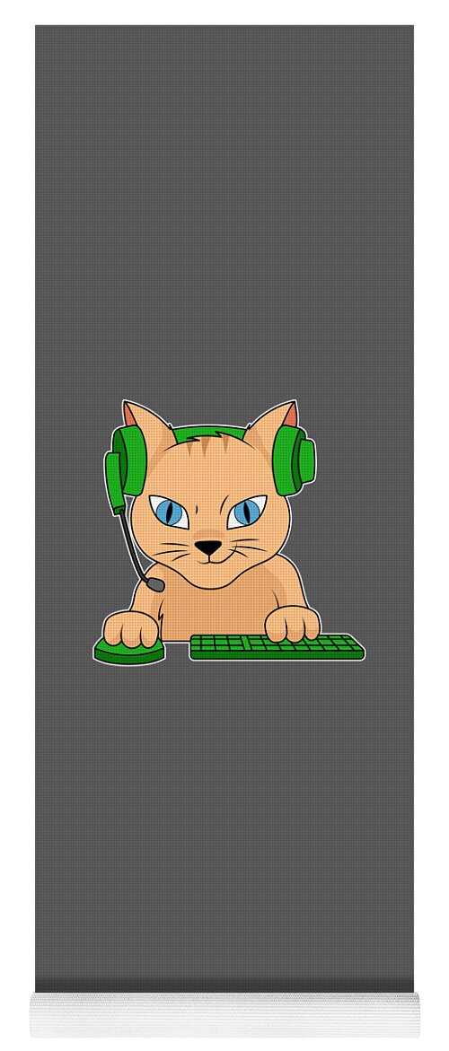 Cat Gamer For Men Women Kids - Player Video Games Computer Console Yoga Mat  by Mercoat UG Haftungsbeschraenkt - Fine Art America