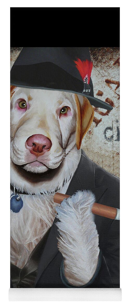 Cigar Yoga Mat featuring the painting Cigar Dallas Dog by Vic Ritchey