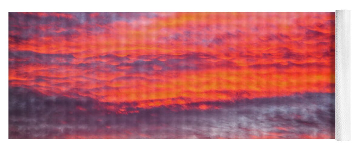 Colorful Yoga Mat featuring the photograph Colorful cloudscape at sunset #1 by Fabiano Di Paolo