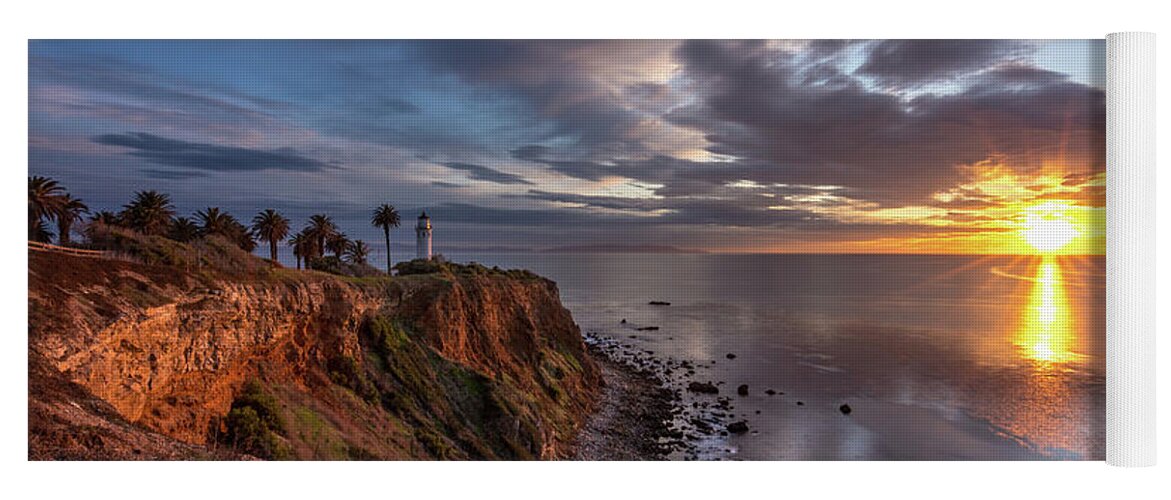Beach Yoga Mat featuring the photograph Colorful Point Vicente at Sunset #1 by Andy Konieczny