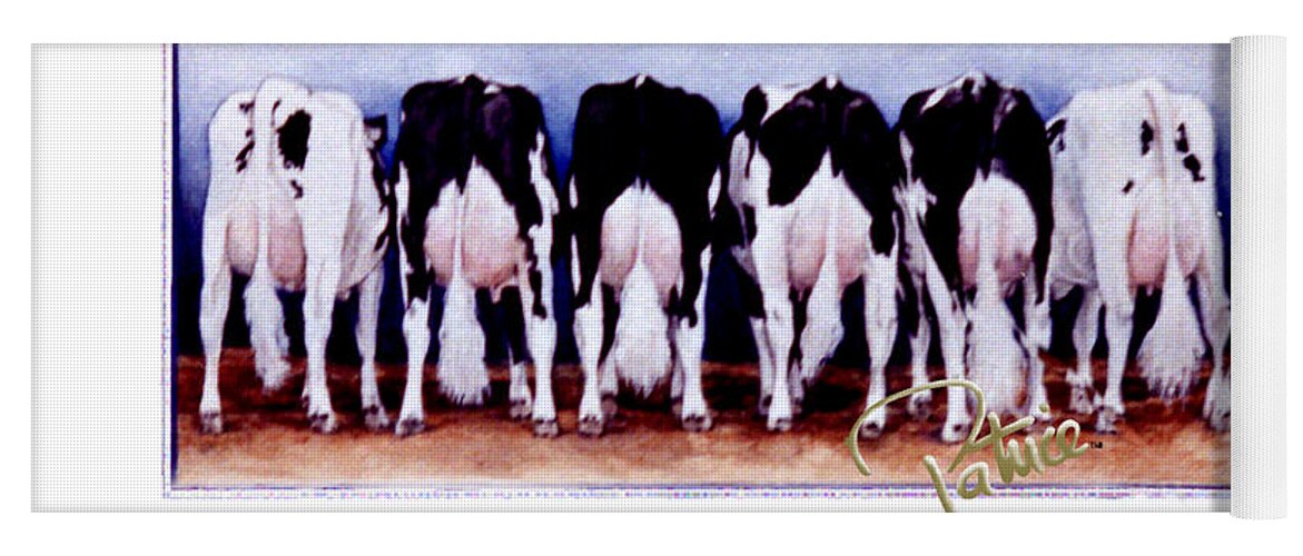 Cow Butts Yoga Mat featuring the painting Cow Butts #2 by Patrice Clarkson