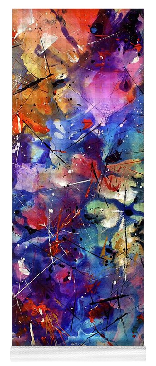 Bright Yoga Mat featuring the painting 'exodus' by Michael Lang