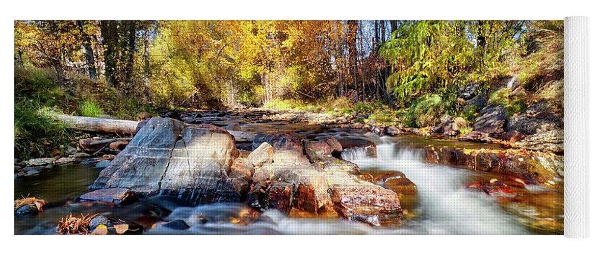 Creek Yoga Mat featuring the photograph Fall Colors #1 by Thomas Nay