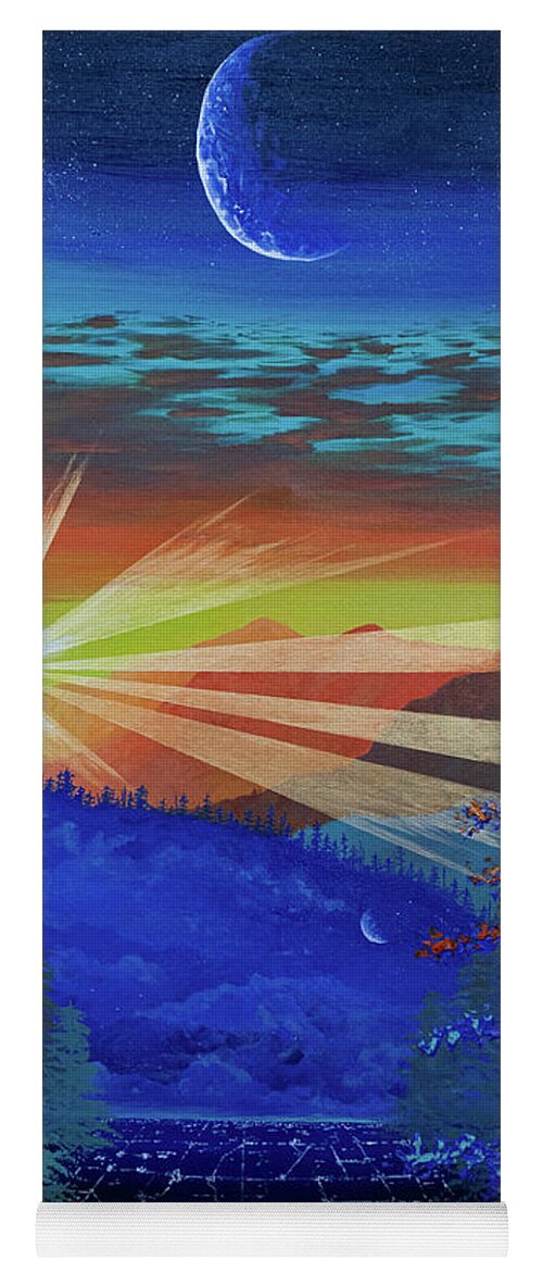 Sunbeam Yoga Mat featuring the painting Find Your Horizon #1 by Ashley Wright