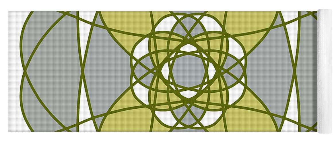 Sunflower Design Yoga Mat featuring the digital art Geometrical Pattern - Sunflower Design #1 by Patricia Awapara