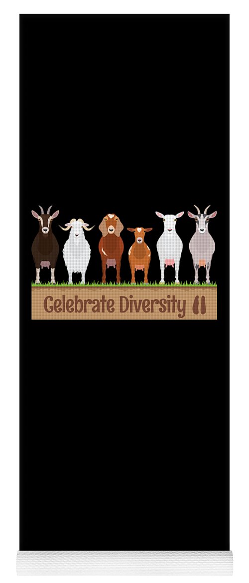 Funny Goat Gift Gift Yoga Mat featuring the digital art Gift for Goat Lovers Funny Celebrate Diversity Pet Goat Owners #1 by Martin Hicks