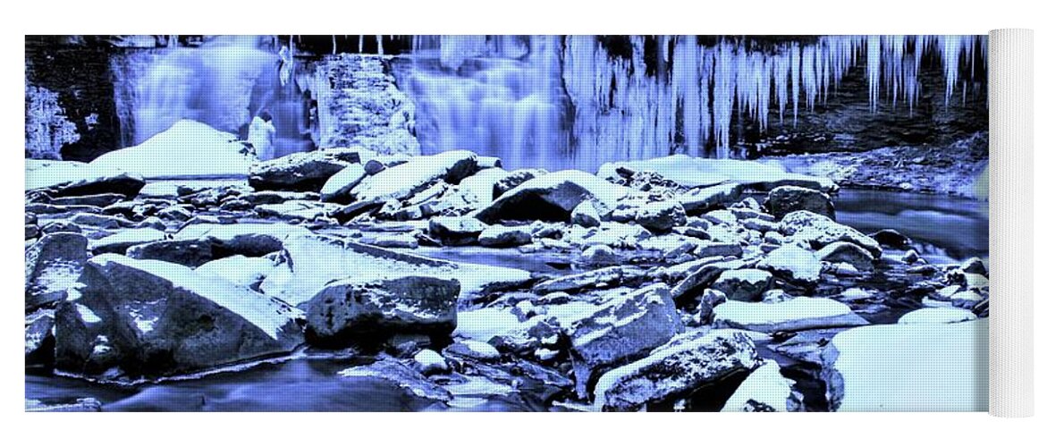  Yoga Mat featuring the photograph Great Falls Winter 2019 by Brad Nellis