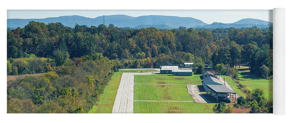 Landing Yoga Mat featuring the photograph Hendersonville County Airport in North Carolina - Landing Approa #1 by David Oppenheimer