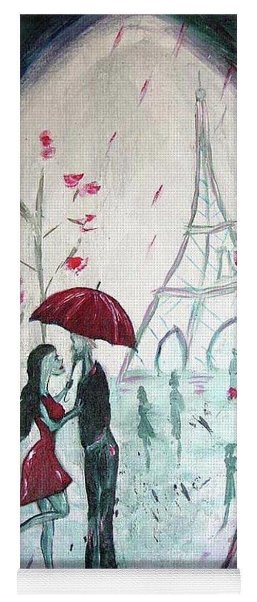 Romantic Yoga Mat featuring the painting I only have eyes for you. by Roxy Rich