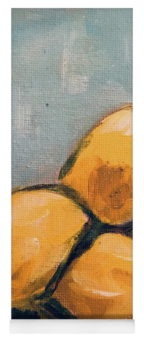 Lemon Yoga Mat featuring the painting Lemons from Heaven by Roxy Rich