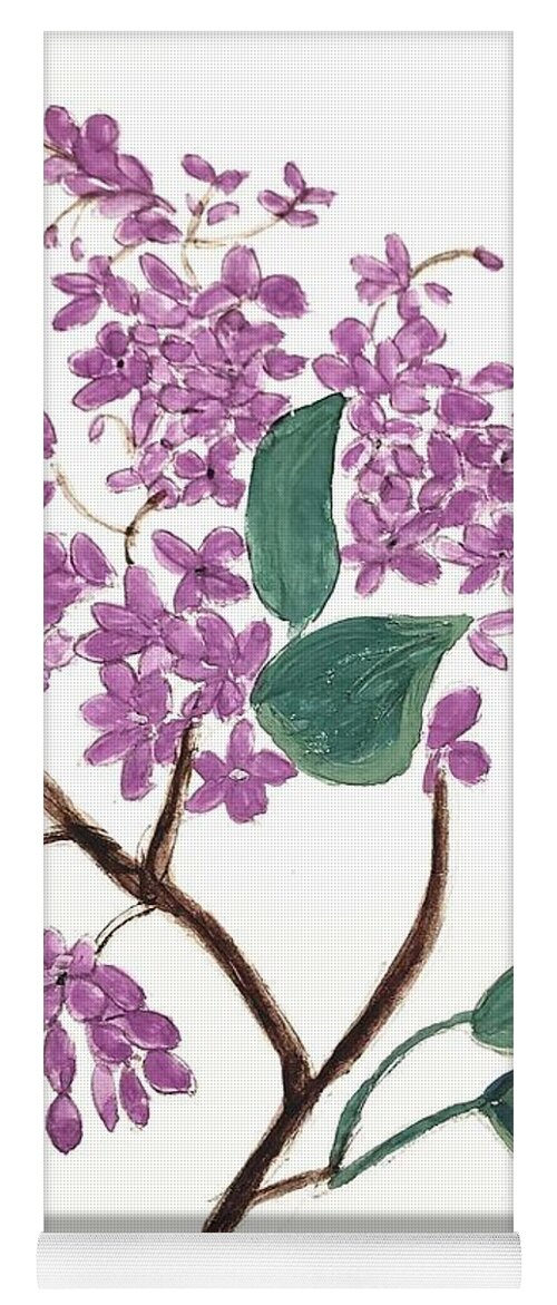  Yoga Mat featuring the painting Lilac #2 by Margaret Welsh Willowsilk
