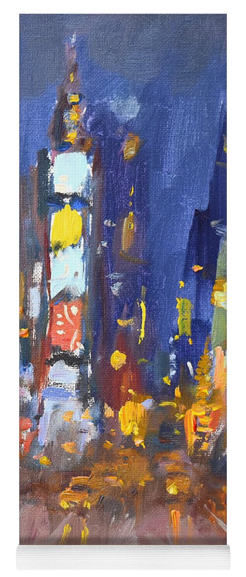 Nyc Yoga Mat featuring the painting NYC Times Square #1 by Ylli Haruni