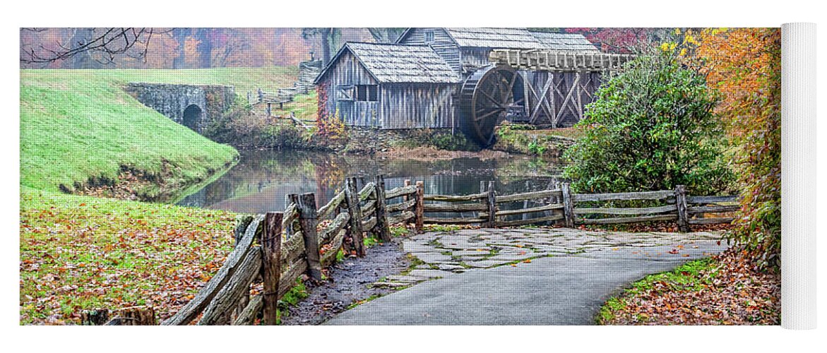 Mabry Mill Yoga Mat featuring the photograph Old Mill On The Mountain #1 by James Woody