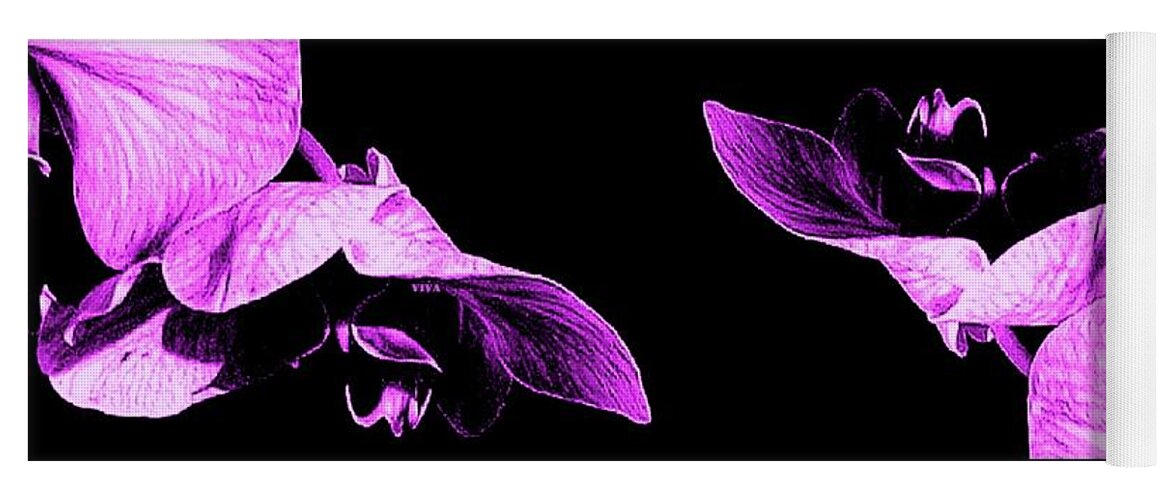 Orchids Yoga Mat featuring the photograph Orchids Soaring Together #1 by VIVA Anderson