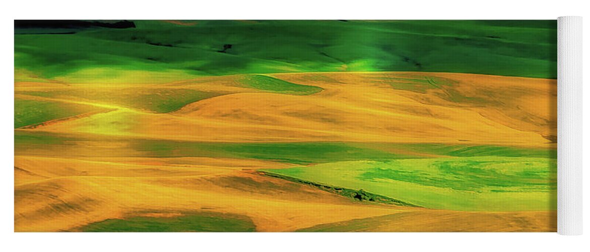 Hdr Yoga Mat featuring the photograph Palouse Shadows #1 by David Patterson