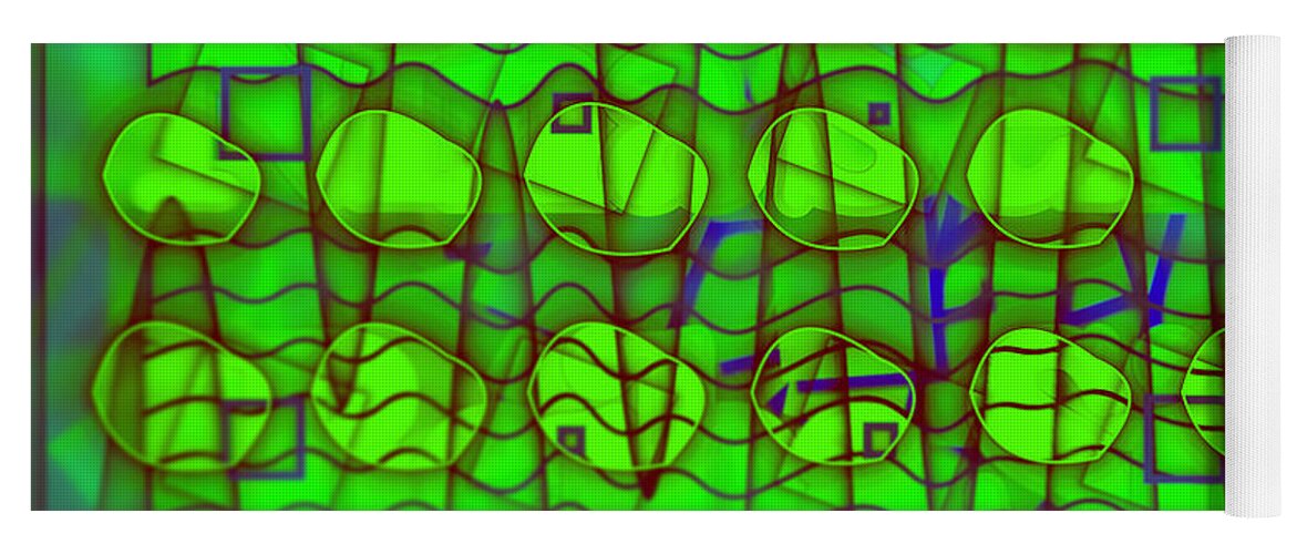 Abstract Yoga Mat featuring the digital art Pattern 25 by Marko Sabotin