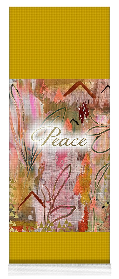 Peace Yoga Mat featuring the mixed media Peace by Claudia Schoen