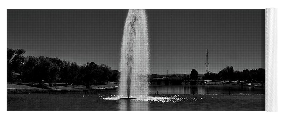 Fountain Yoga Mat featuring the photograph Pecos Reflection #1 by George Taylor