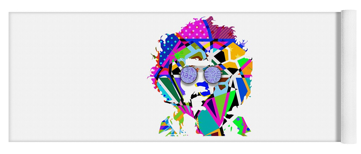 Jimi Hendrix Yoga Mat featuring the mixed media Purple Haze Jimi Hendrix #1 by Marvin Blaine