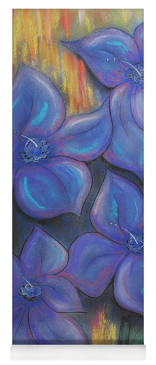 Flowers Yoga Mat featuring the painting Purple Lilies #1 by Vallee Johnson
