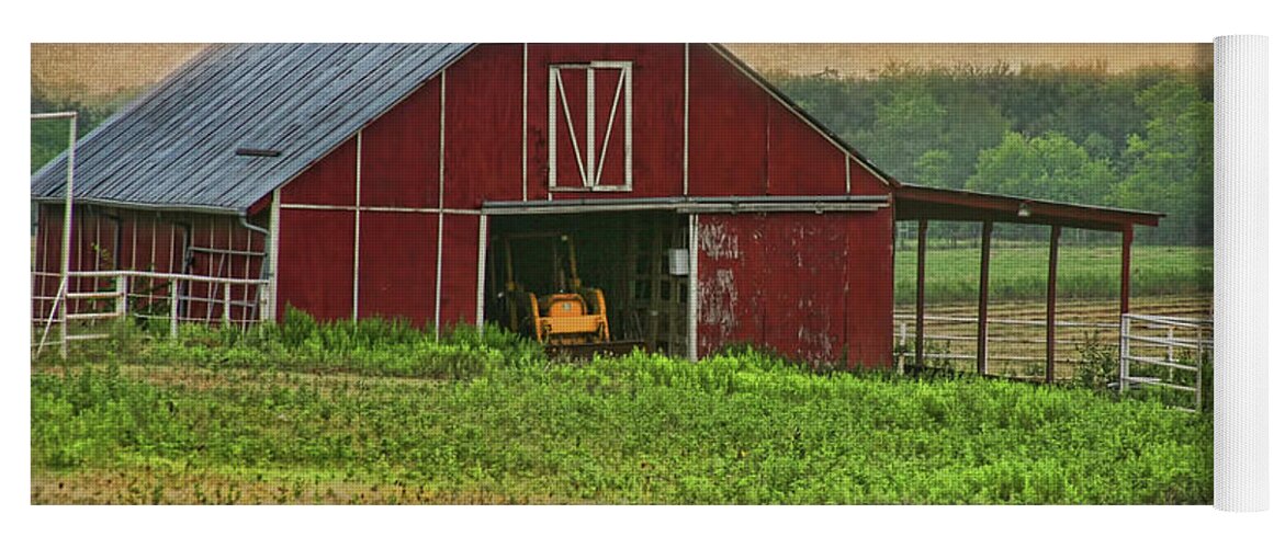 Red Barn Yoga Mat featuring the photograph Red Barn #1 by Joan Bertucci
