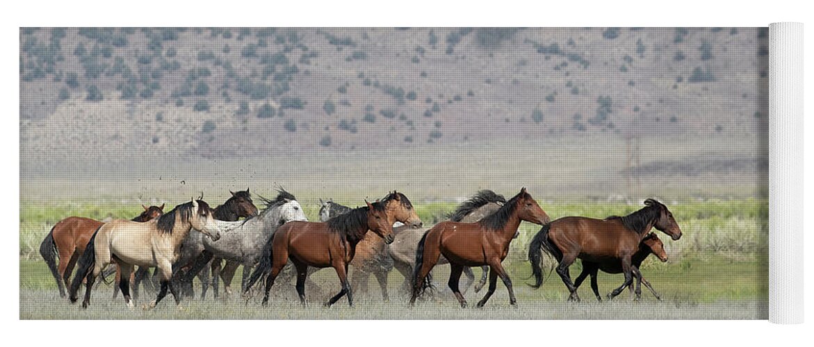 Horses Yoga Mat featuring the photograph Running Wild #2 by Cheryl Strahl