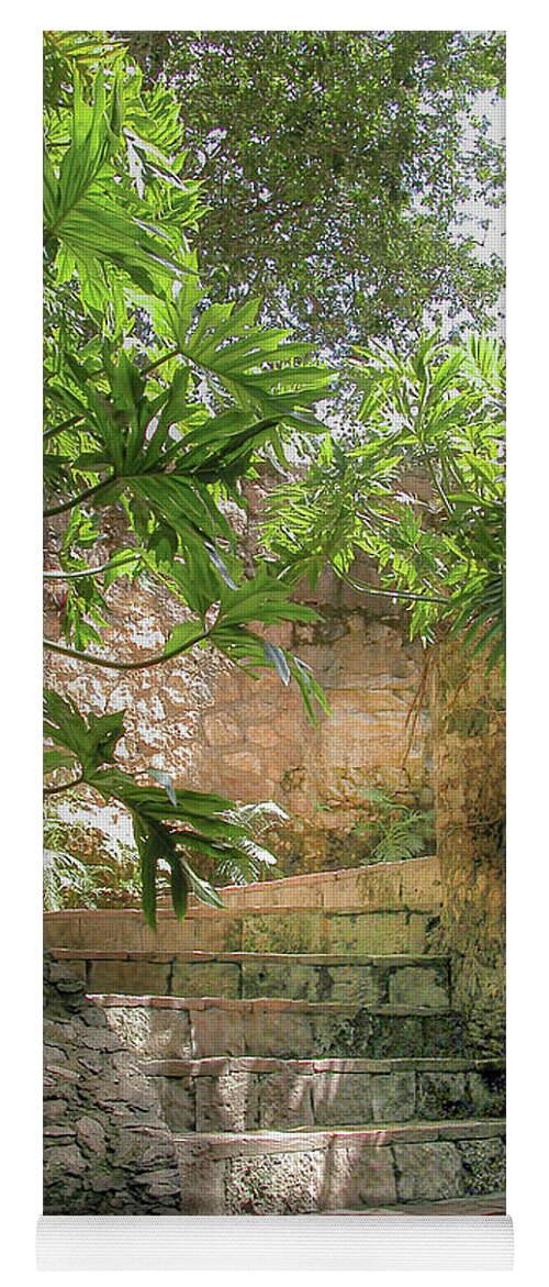Chichen Itza Yoga Mat featuring the photograph Steps near cenote - Chichen Itza by Frank Mari