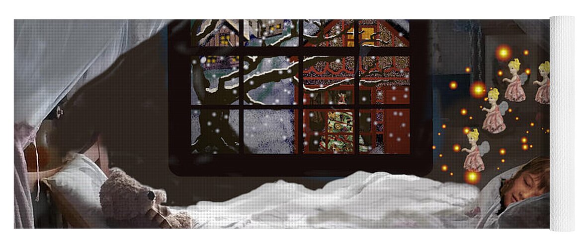 Night Before Christmas Yoga Mat featuring the digital art Sugar Plum Fairies by Roger Swezey