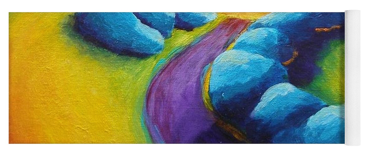 Colorful Art Yoga Mat featuring the painting The Path #1 by Valerie Greene