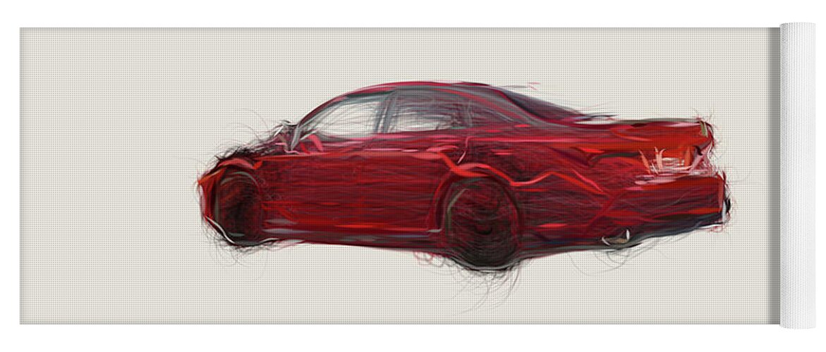 Toyota Yoga Mat featuring the digital art Toyota Avalon TRD Car Drawing #1 by CarsToon Concept