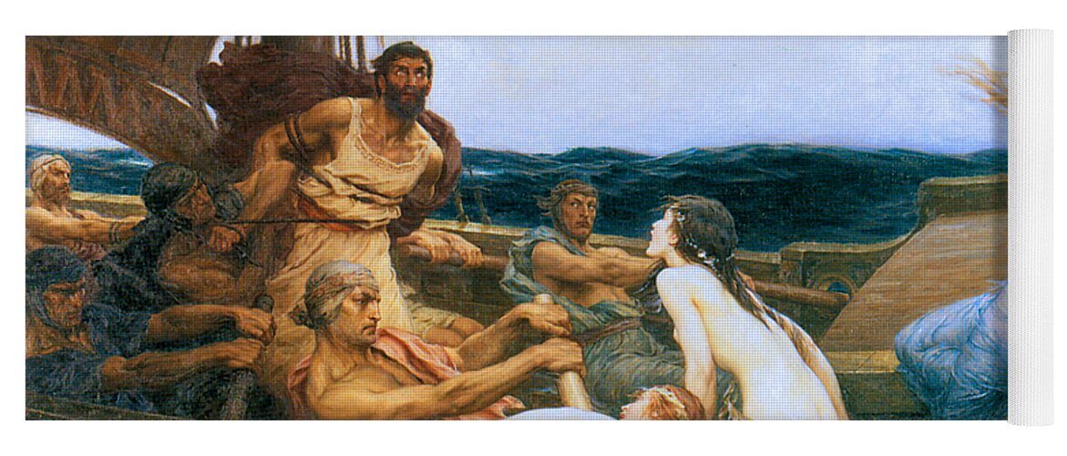 Ulysses Yoga Mat featuring the painting Ulysses and the Sirens 1909 #1 by Herbert James Draper