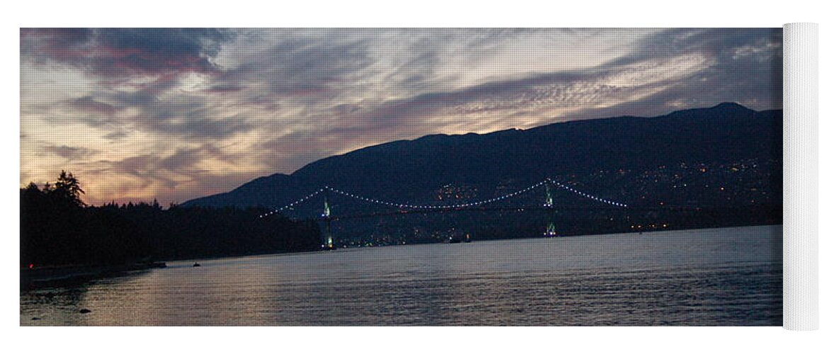 Night Yoga Mat featuring the photograph Vancouver at Night Canada Place #2 by James Cousineau