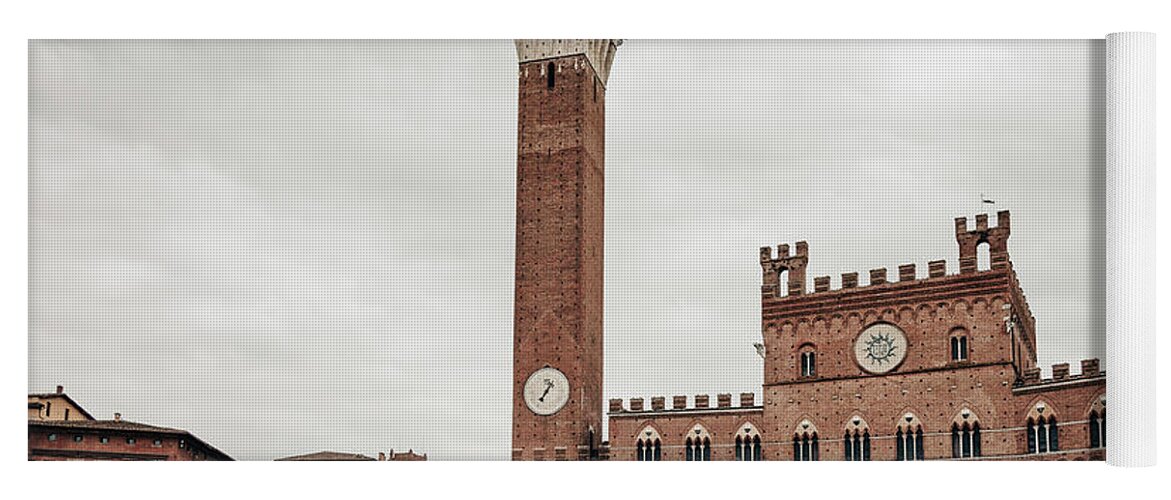 2015 Yoga Mat featuring the photograph View of Piazza del Campo in Siena Tuscany #1 by Benoit Bruchez