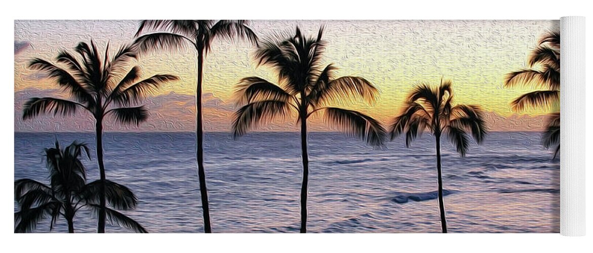 Hawaii Yoga Mat featuring the photograph Poipu Palms Painting by Robert Carter