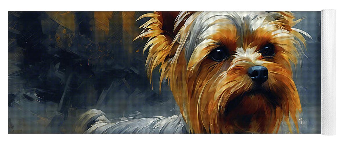 Pet Yoga Mat featuring the digital art Yorkshire Terrier #1 by Ian Mitchell