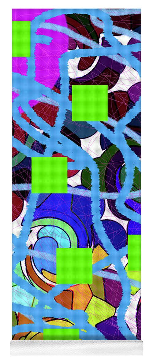 Walter Paul Bebirian: The Bebirian Art Collection Yoga Mat featuring the digital art 10-2-2011eabcdefgh by Walter Paul Bebirian