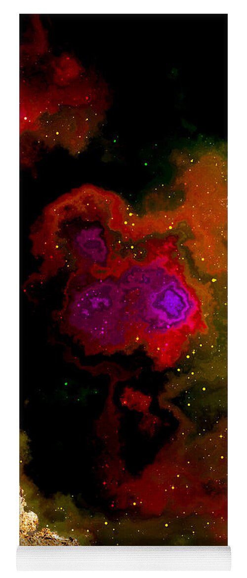 Holyrockarts Yoga Mat featuring the mixed media 100 Starry Nebulas in Space Abstract Digital Painting 030 by Holy Rock Design