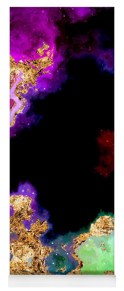 Holyrockarts Yoga Mat featuring the mixed media 100 Starry Nebulas in Space Abstract Digital Painting 038 by Holy Rock Design