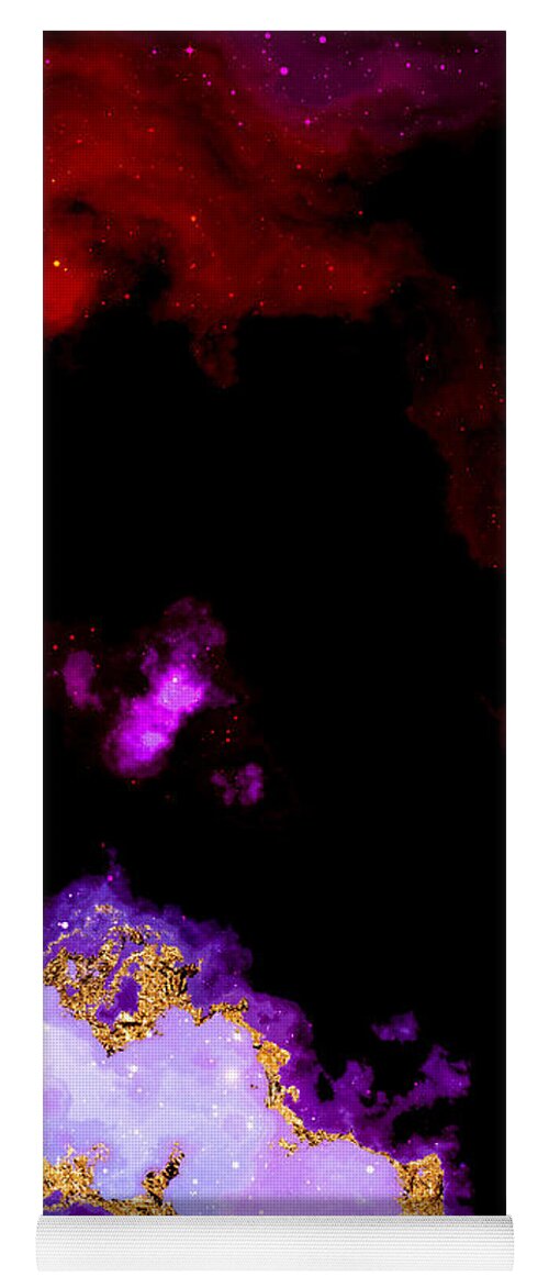 Holyrockarts Yoga Mat featuring the mixed media 100 Starry Nebulas in Space Abstract Digital Painting 043 by Holy Rock Design