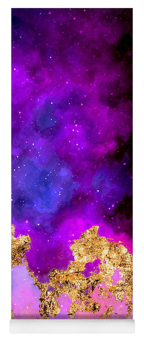 Holyrockarts Yoga Mat featuring the mixed media 100 Starry Nebulas in Space Abstract Digital Painting 059 by Holy Rock Design