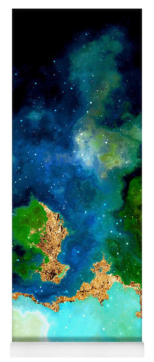 Holyrockarts Yoga Mat featuring the mixed media 100 Starry Nebulas in Space Abstract Digital Painting 064 by Holy Rock Design