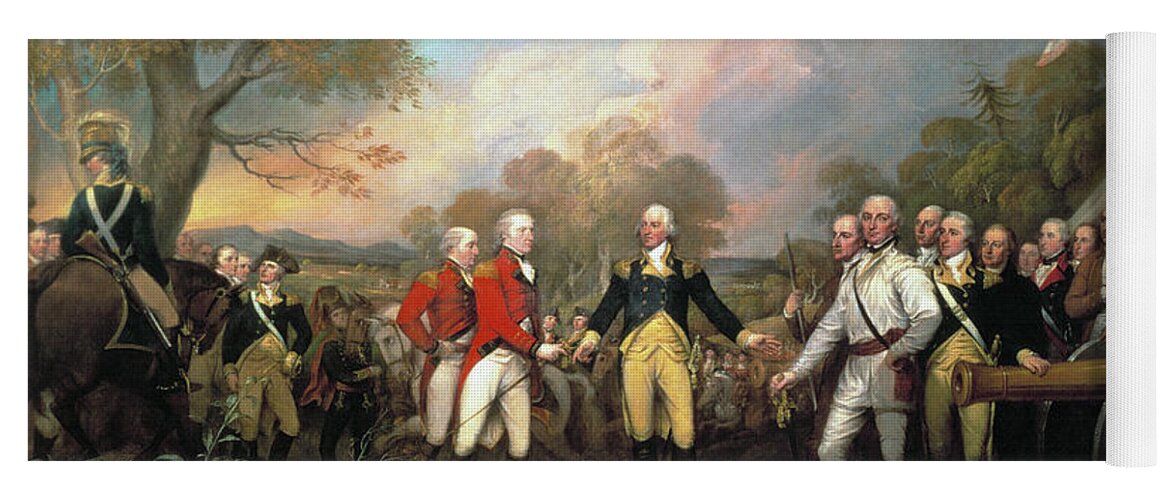 1777 Yoga Mat featuring the photograph Saratoga - Surrender, 1777 by John Trumbull