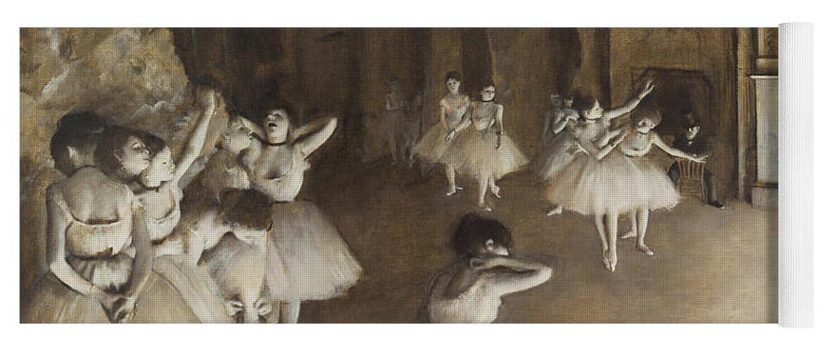 Edgar Degas Yoga Mat featuring the painting Ballet Rehearsal On Stage #4 by Edgar Degas