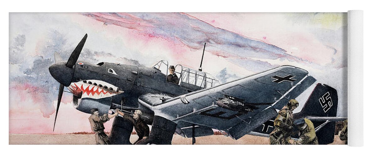 Luftwaffe Yoga Mat featuring the painting 1939 by Oleg Konin