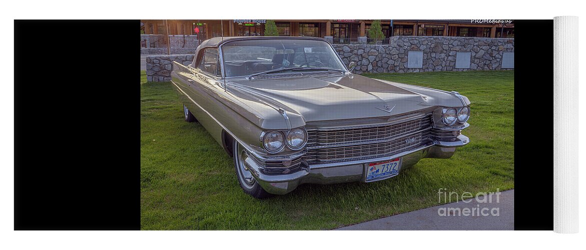 South Lake Tahoe Yoga Mat featuring the photograph 1963 Cadillac convertible by PROMedias US