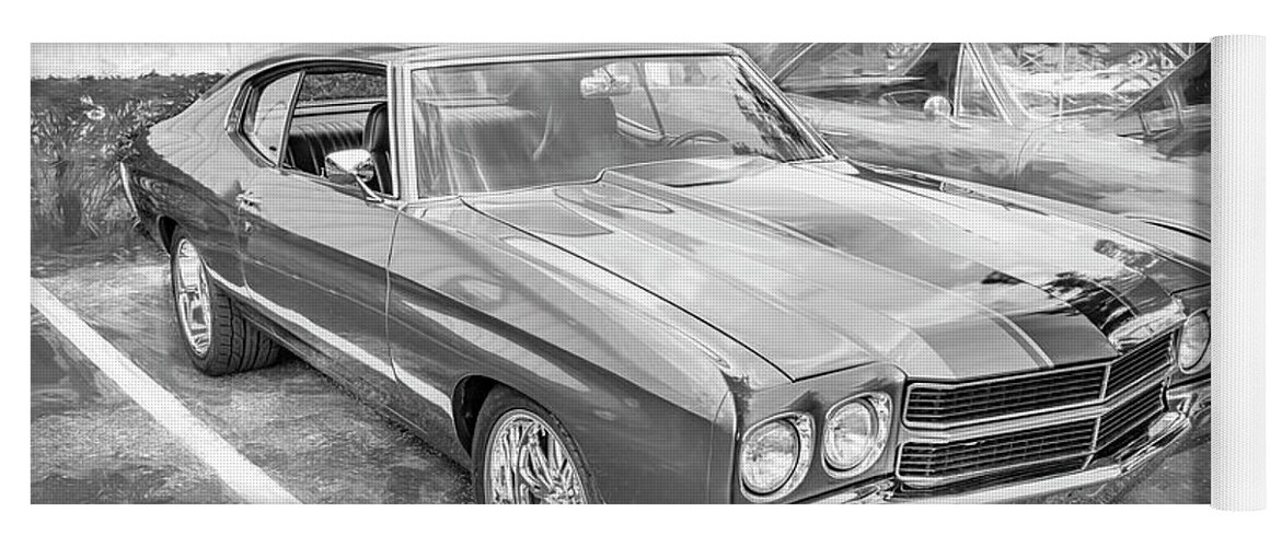 1970 Grey Chevelle Yoga Mat featuring the photograph 1970 Gray Chevy Chevelle 454 X152 #1970 by Rich Franco